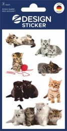 Matrica, papír,  3 ív, 76x120 mm, AVERY ZWECKFORM, "Z-Design No.55971", játékos kölyök cicák